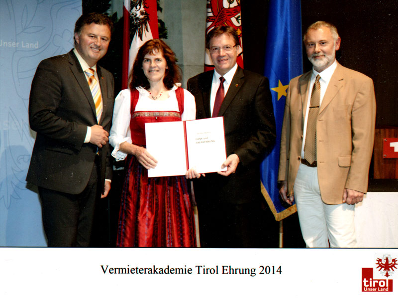 Award presented by the state representative Günter Platter